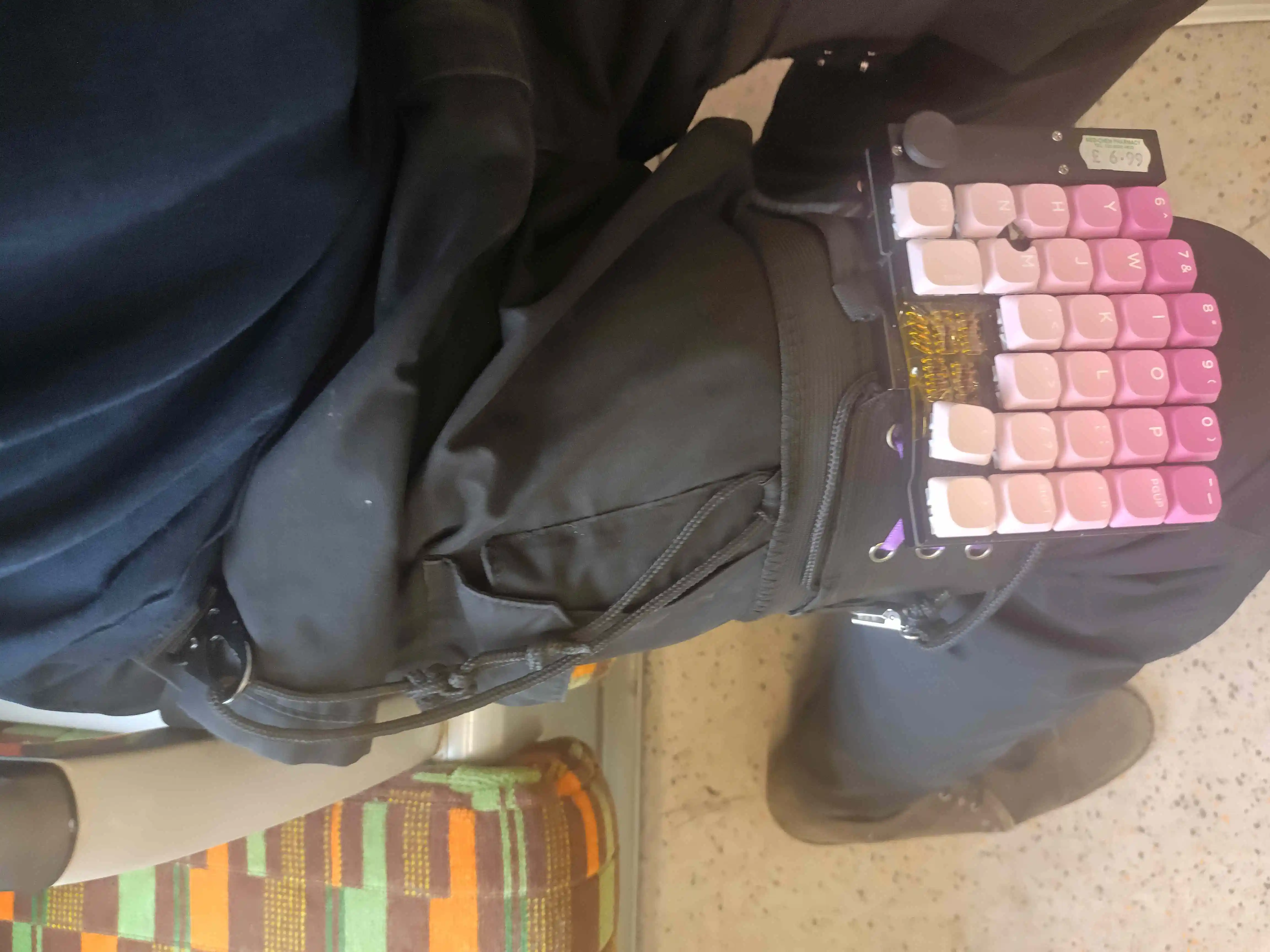 Using keyboard while sitting